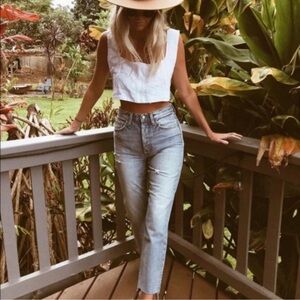 Boyish Jeans High Rise Button Fly‎ Billy Jeans Taxi Driver Wash straight leg 32